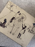 CPA illustrée scène coloniale drapeau France dessin plume (6) humour