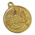 Médaille dorée Atlas Histoire Miniature globe ancre édition commémorative