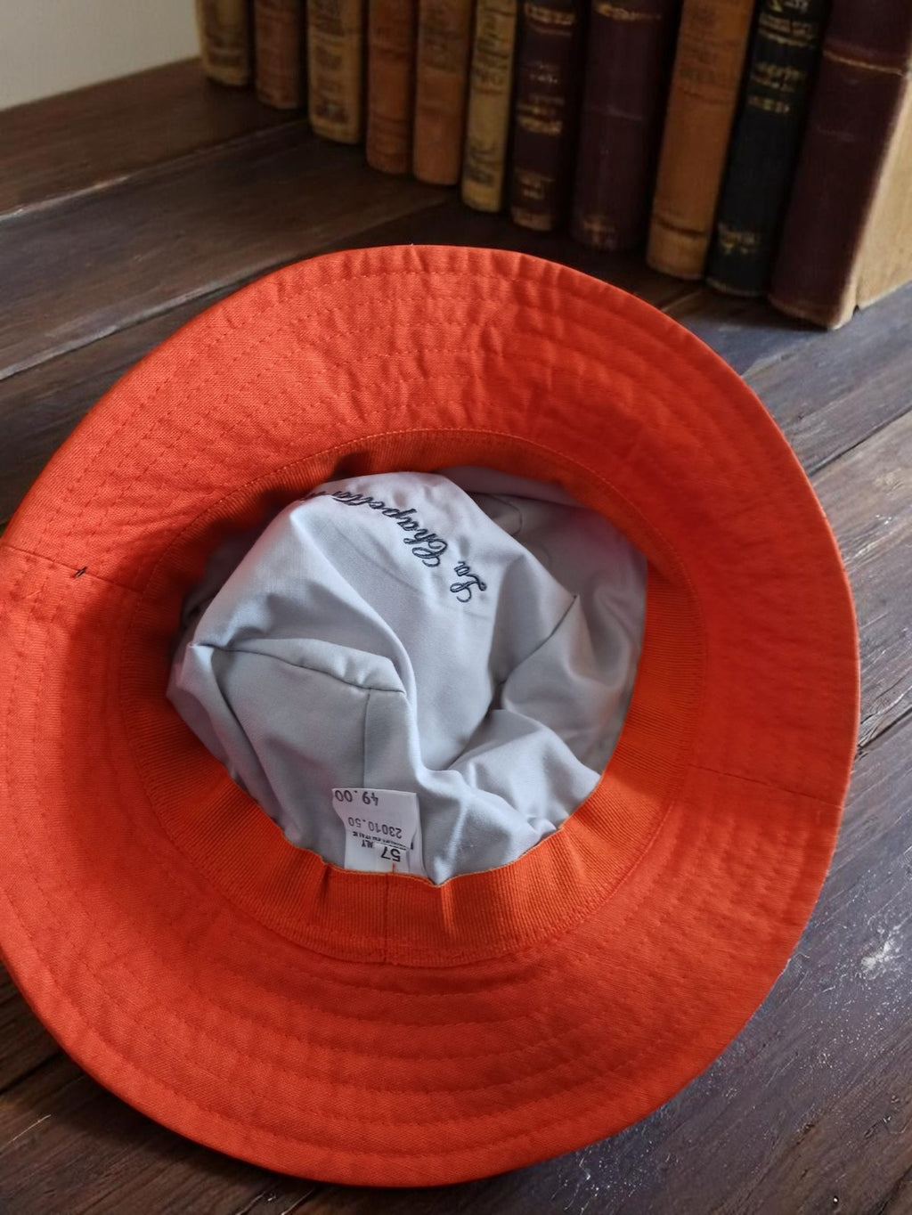 Chapeau bob homme orange vintage La Chapellerie neuf deadstock rare