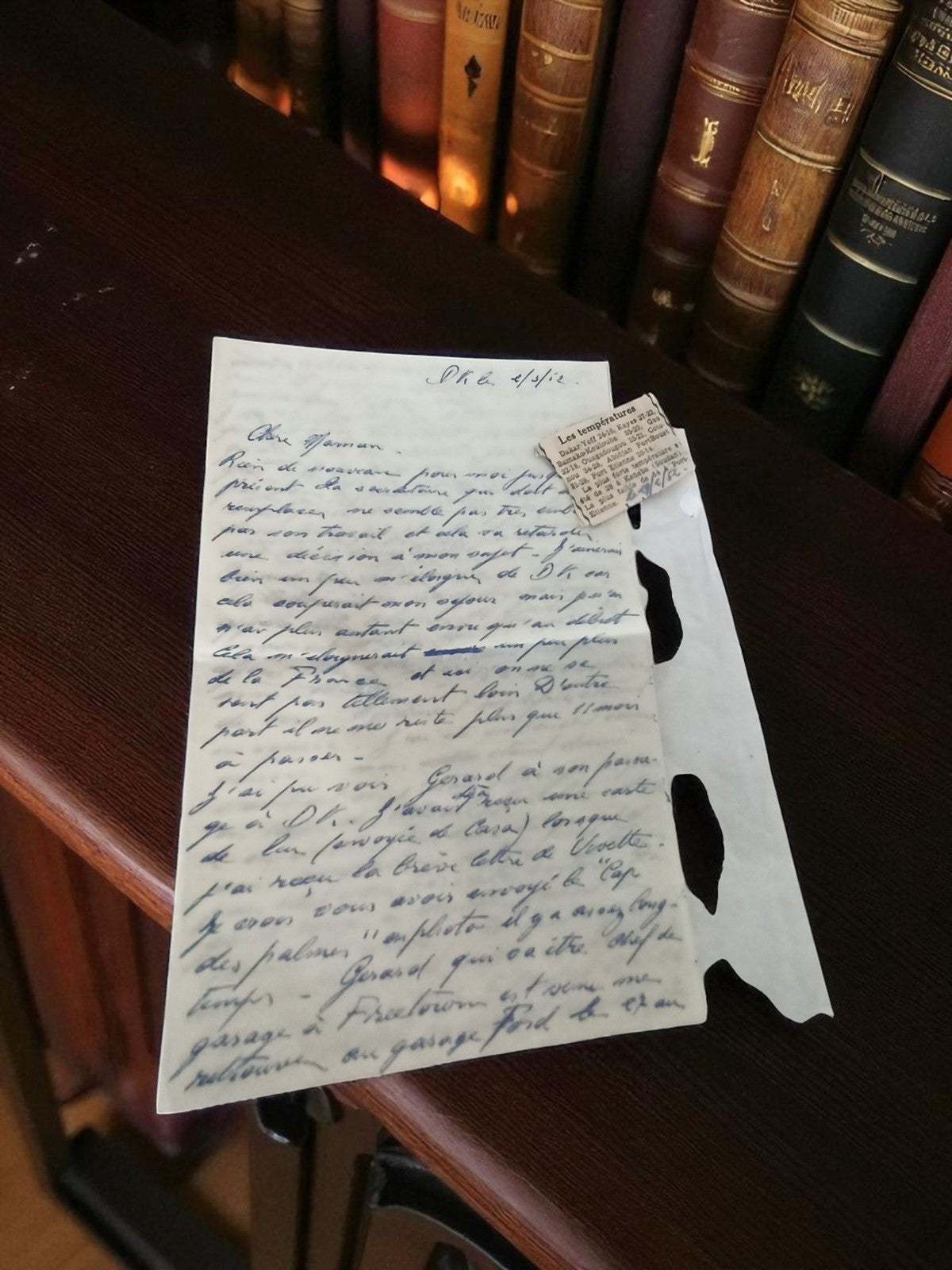 Lettre manuscrite ancienne 1952 post WW2 à sa mère vintage papier encre