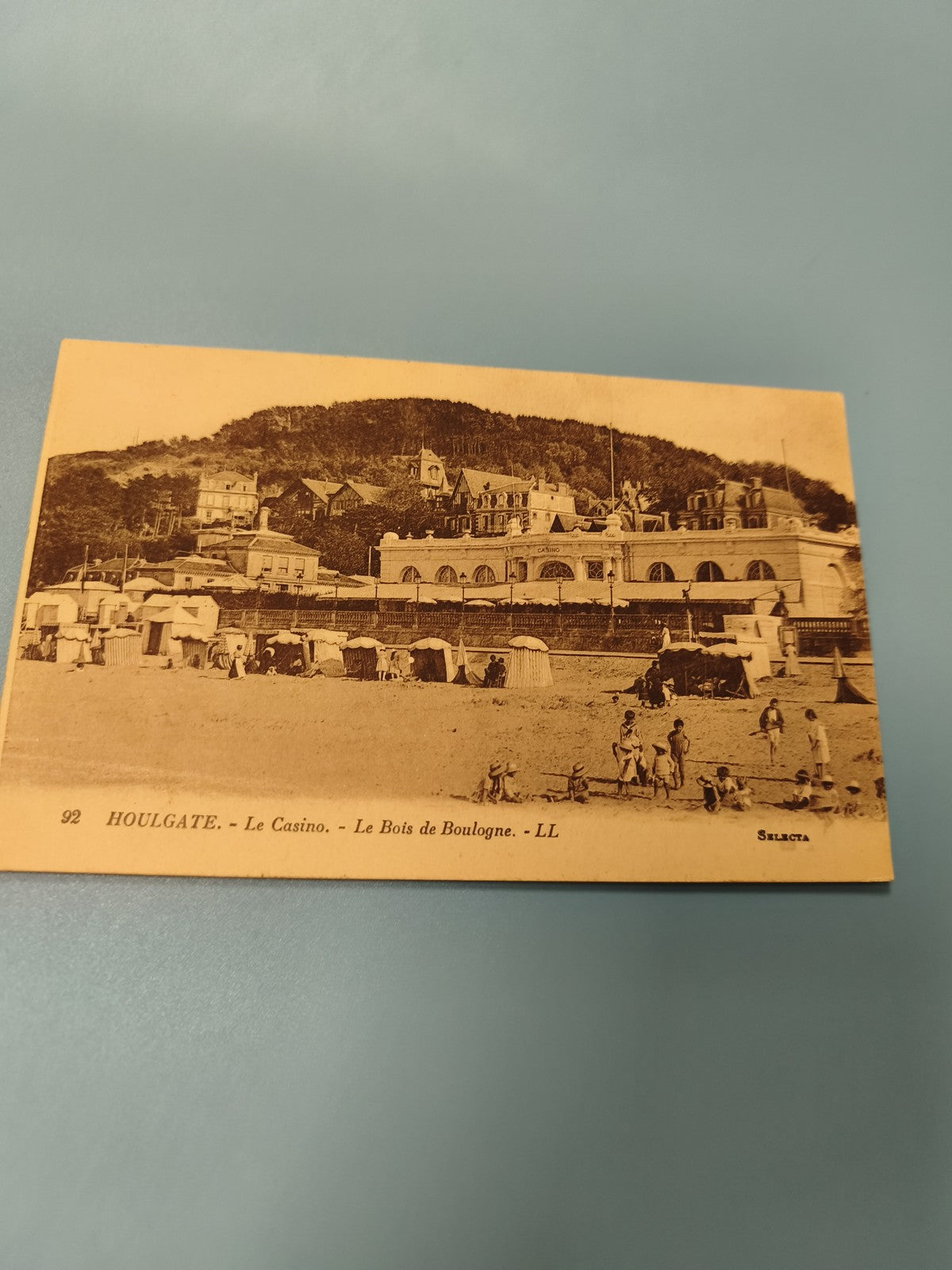 Ancienne carte postale animée Houlgate Casino plage vintage collection (Ref 1)