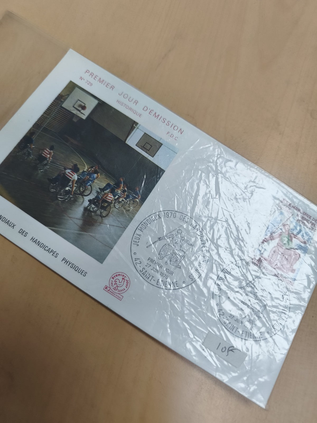 Lettre FDC Premier Jour Jeux Mondiaux Handicapés 1970 philatélie Saint-Étienne