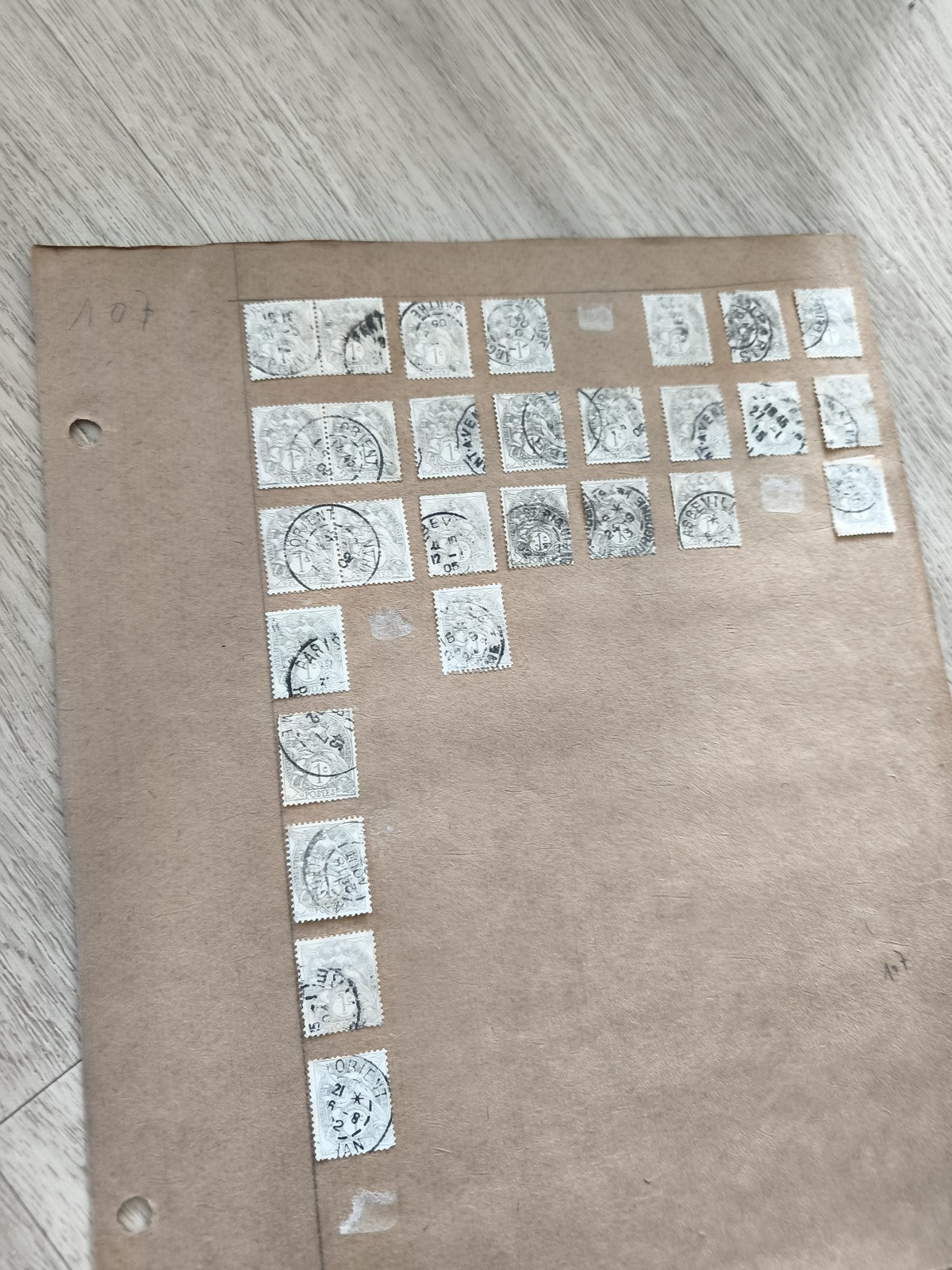 Gros lot timbres anciens Marianne sur planche d'étude philatélie, oblitérés