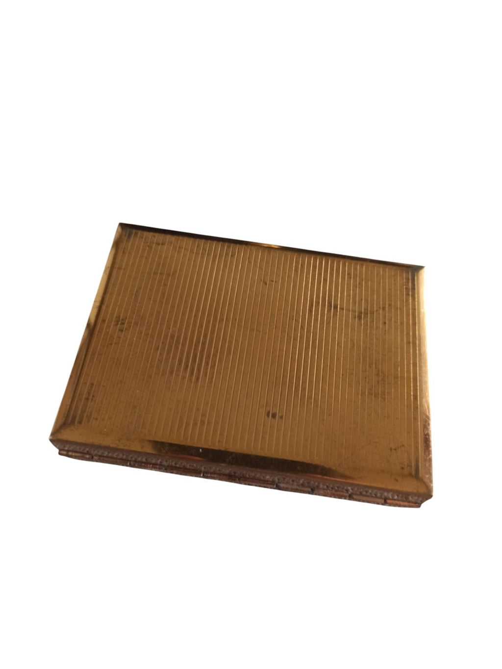 Boîte maquillage vintage nacre miroir compartiments dorés rétro