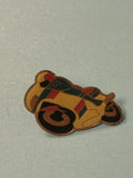 Vintage pin's moto course émaillé, collection sport mécanique, années 80-90