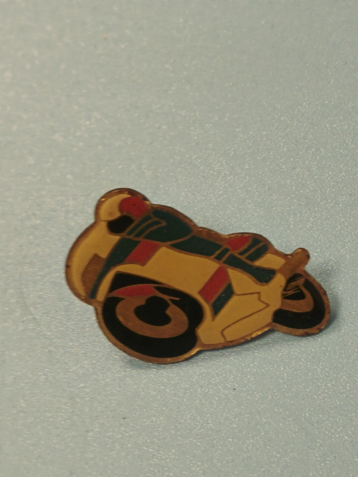 Vintage pin's moto course émaillé, collection sport mécanique, années 80-90