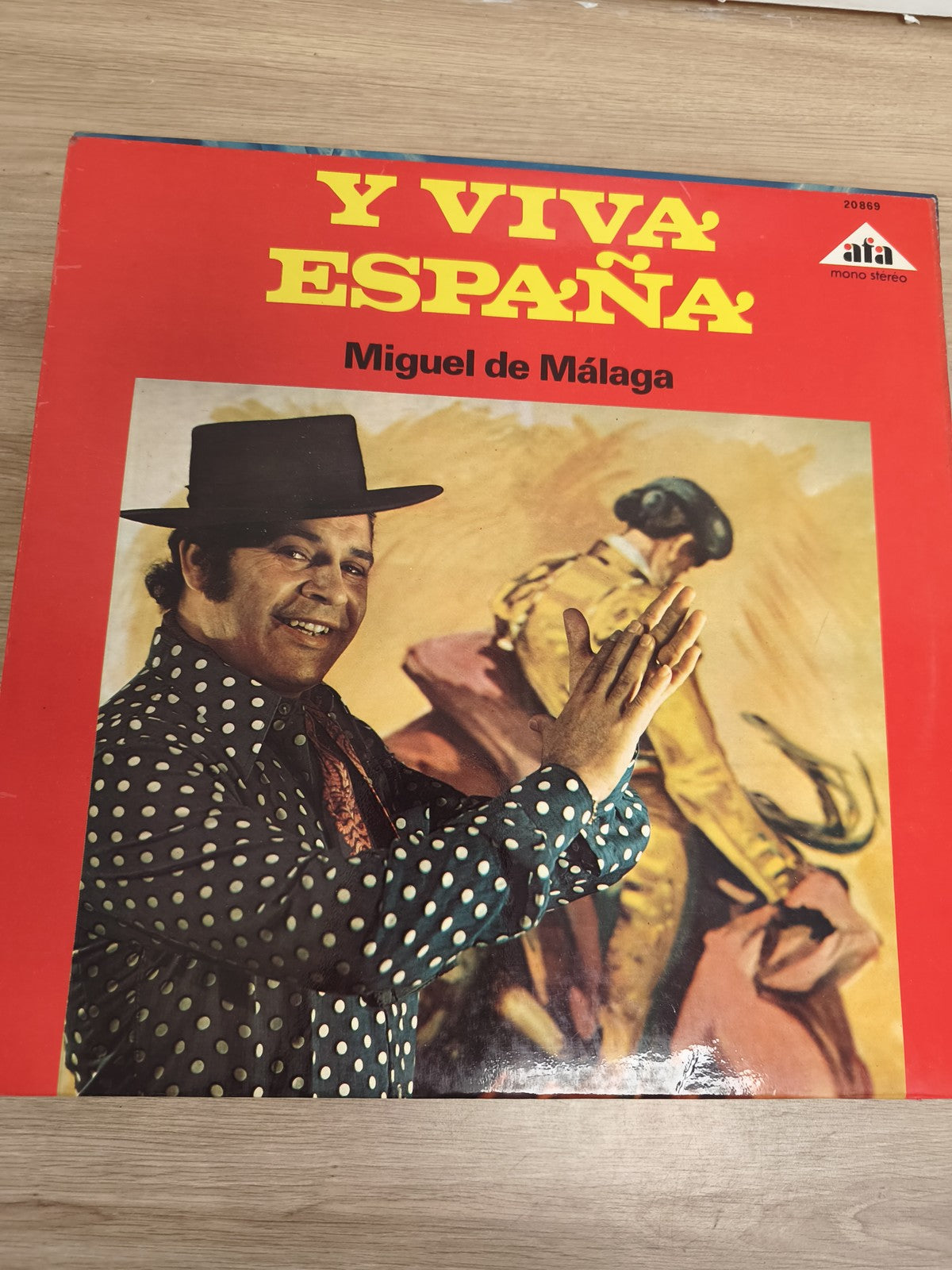 Vinyle 33T Y Viva España Miguel de Málaga pochette rouge danse espagnole