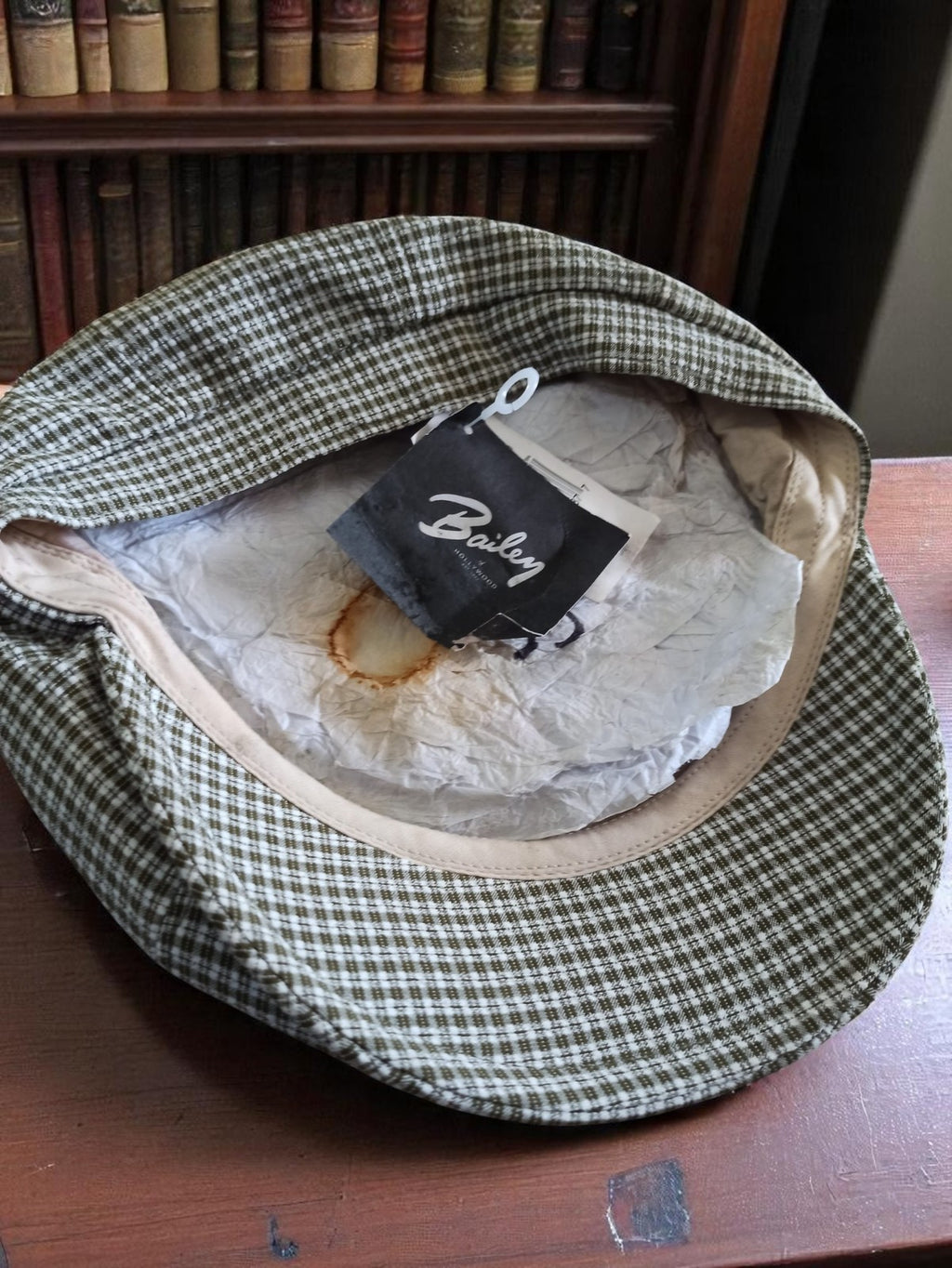Casquette gavroche vintage Bailey à carreaux, style rétro, deadstock rare