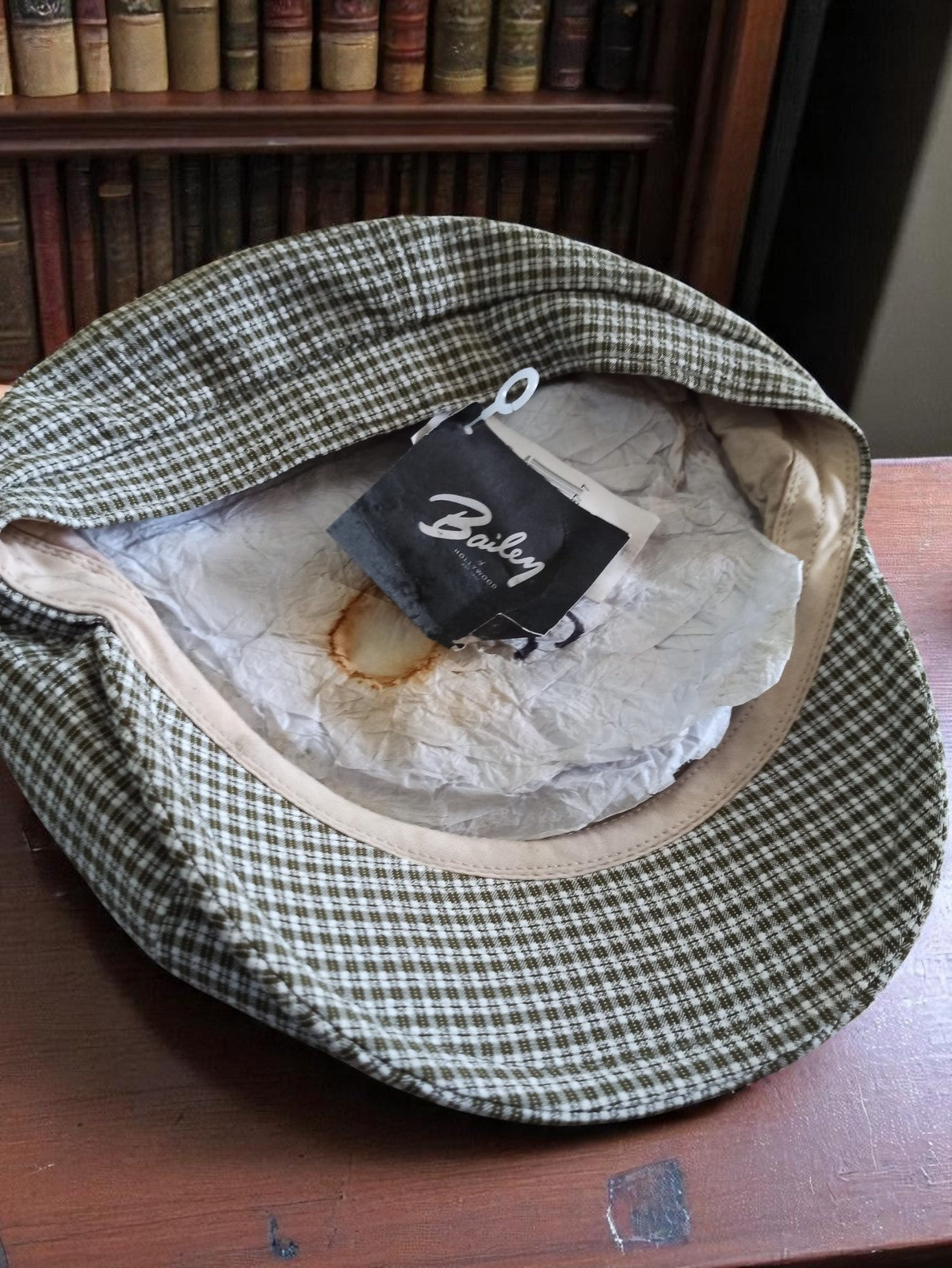 Casquette gavroche vintage Bailey à carreaux, style rétro, deadstock rare