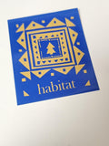Vintage grand sticker publicitaire Habitat ancien, déco rétro collection rare