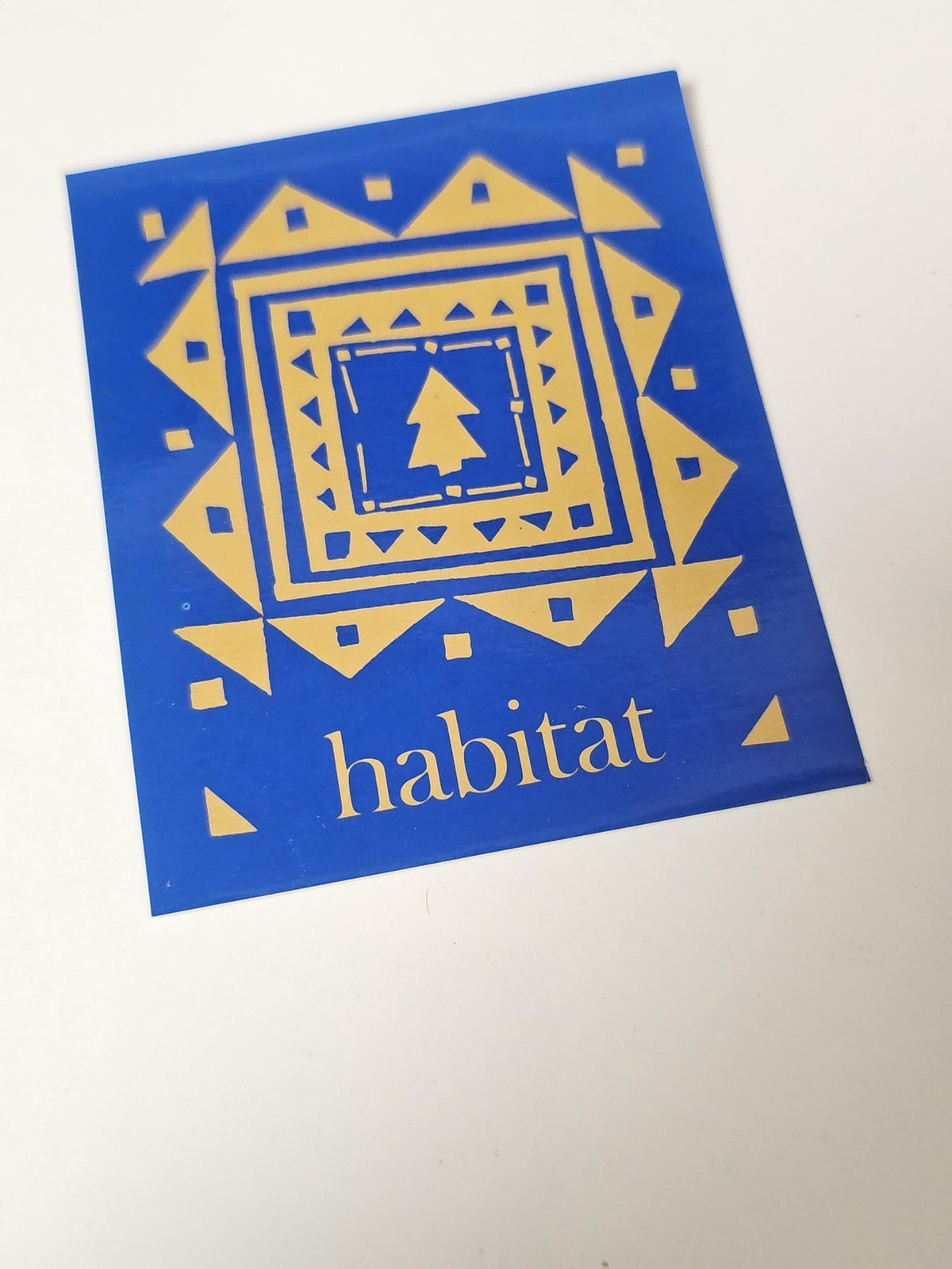 Vintage grand sticker publicitaire Habitat ancien, déco rétro collection rare