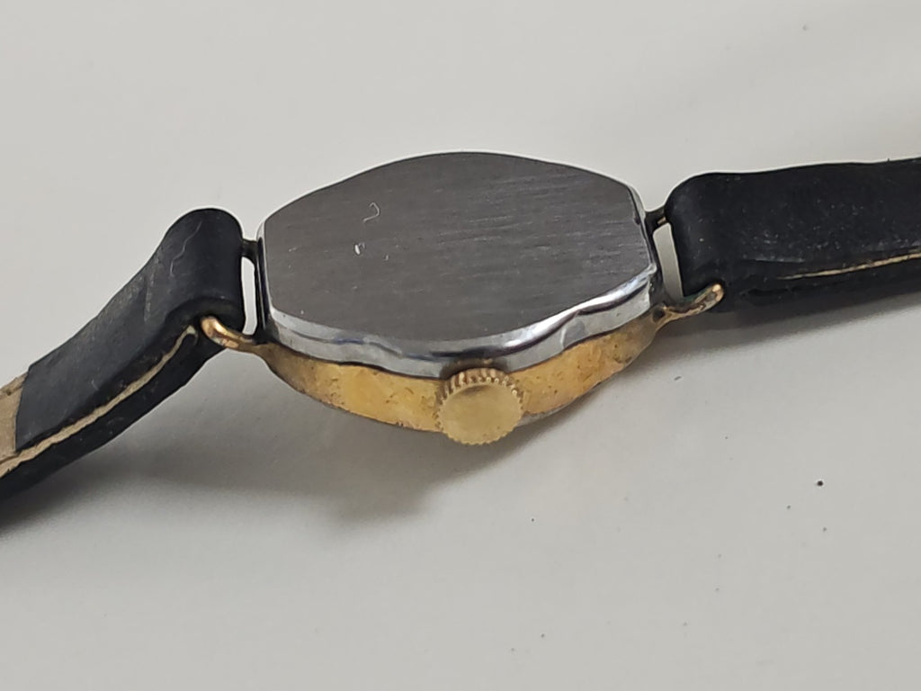 Montre femme rétro Elves plaquée or, ancienne, fonctionnelle, montre vintage col