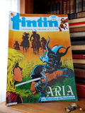 Magazine Tintin vintage ARIA couverture couleur années 80 BD hebdomadaire collec