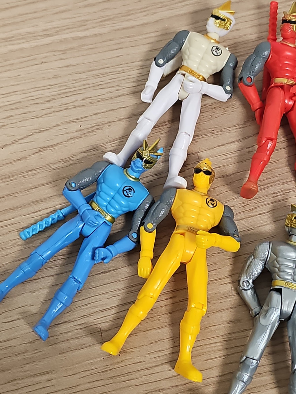 Lot vintage figurines articulées inspirées Power Rangers ninja années 90 collect