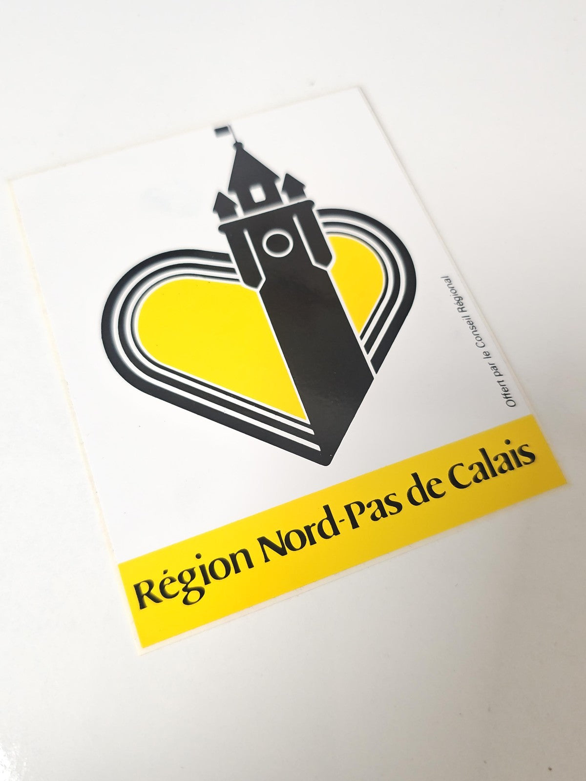 Vintage grand autocollant publicitaire ancien Nord Pas-de-Calais original collec
