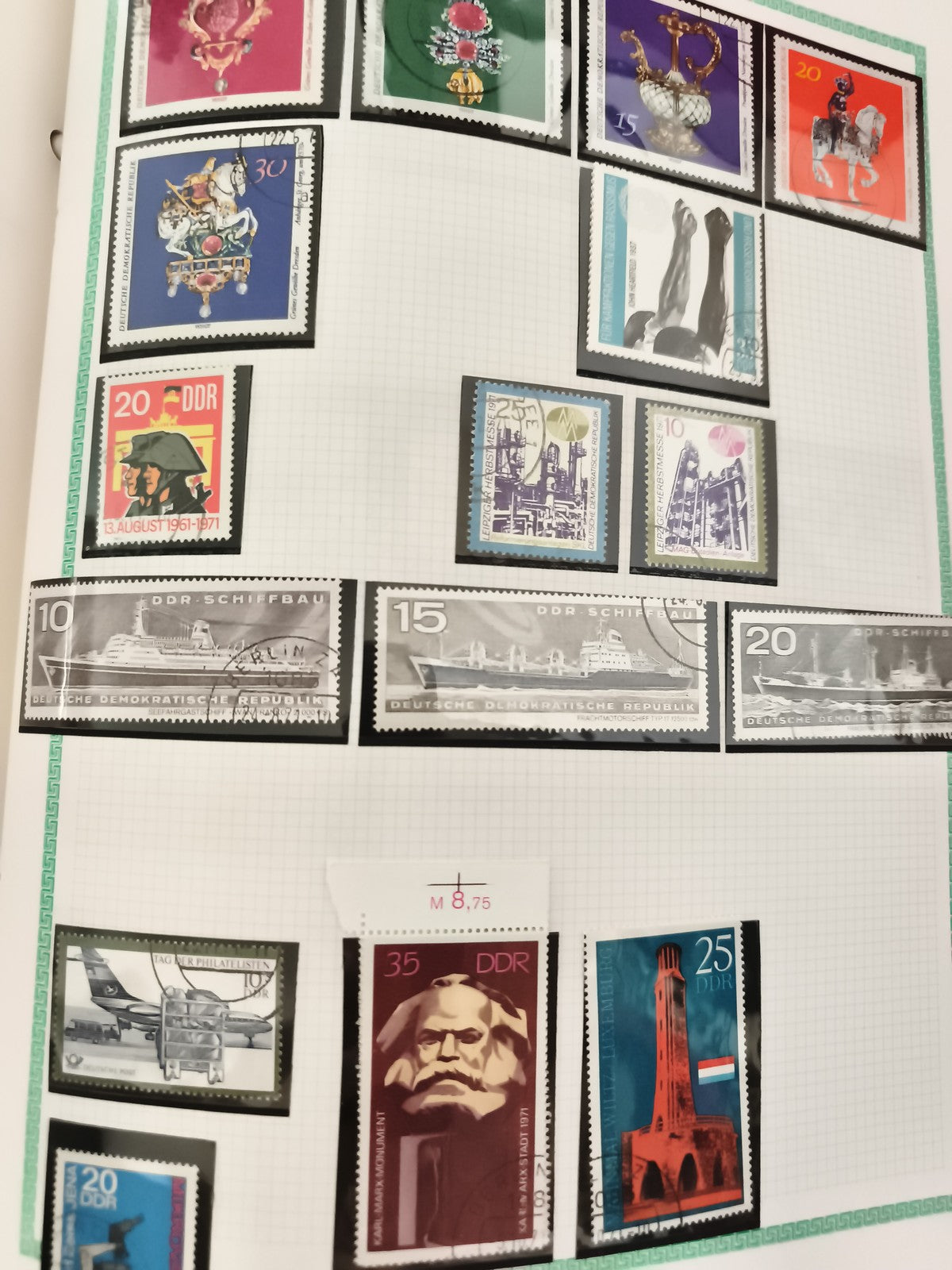 Timbres DDR oblitérés Allemagne de l’Est thèmes architecture industrie