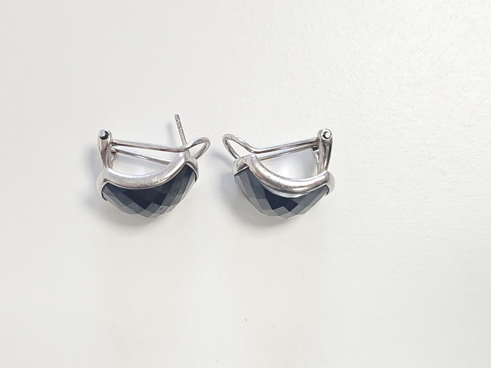 Paire de boucles d?oreilles anciennes en argent, vintage, 15.9g, bijou rétro col