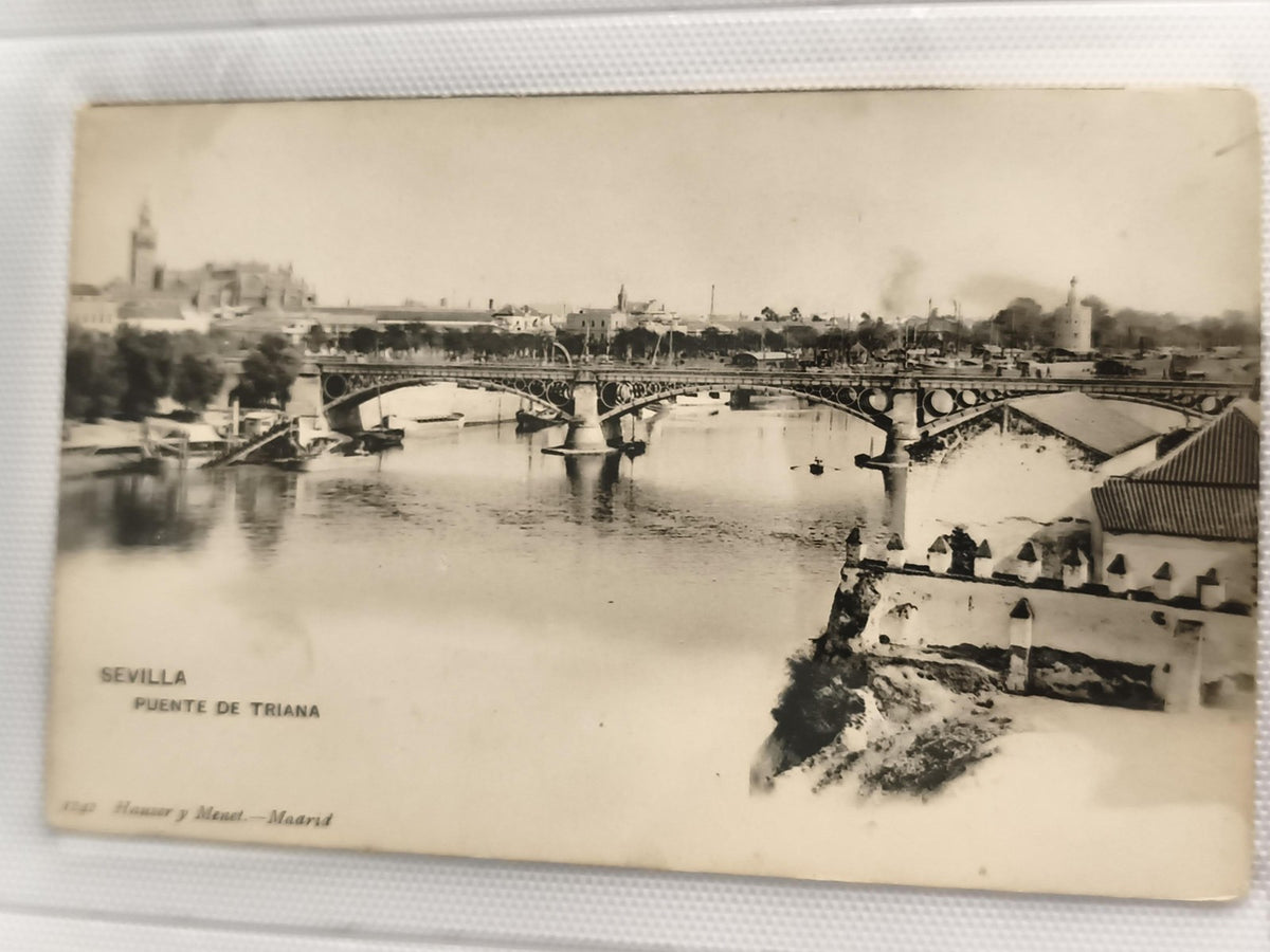 Carte postale ancienne SEVILLA Puente de Triana photo vintage Espagne