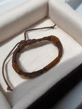 Bracelet vintage marron réglable, style rétro, bijou fantaisie ancien