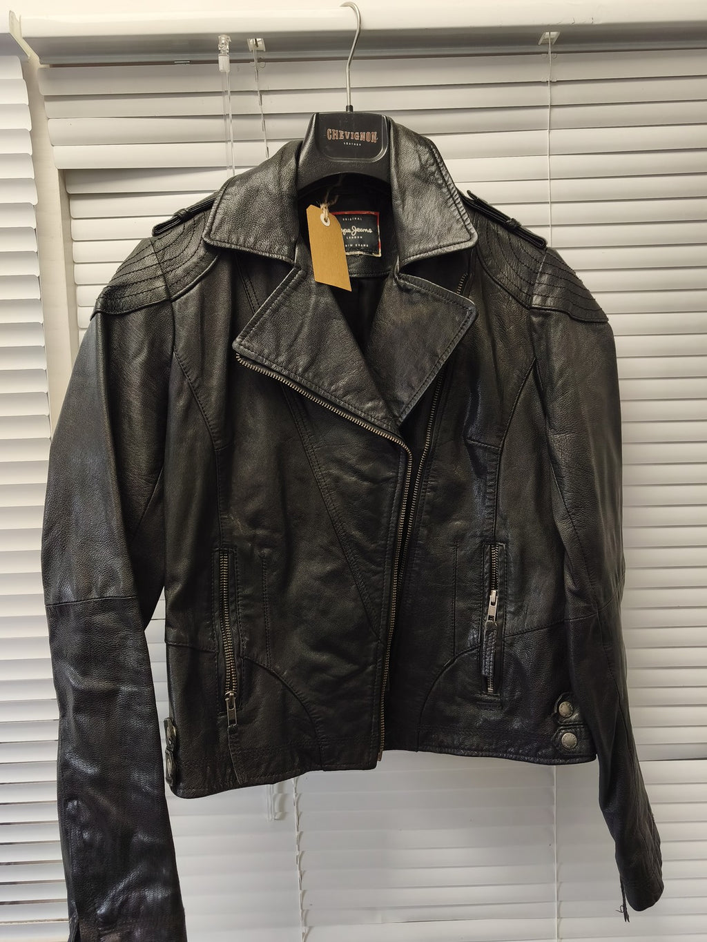 Blouson cuir homme vintage Pepe Jeans L veste ancienne rétro collectionneur
