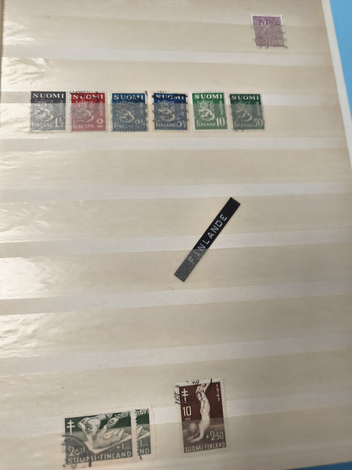 Lot anciens timbres Finlande oblitérés vintage philatélie collection SUOMI