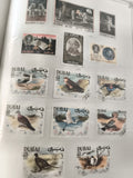 Timbres oblitérés Dubaï thématique oiseaux et Apollo, philatélie