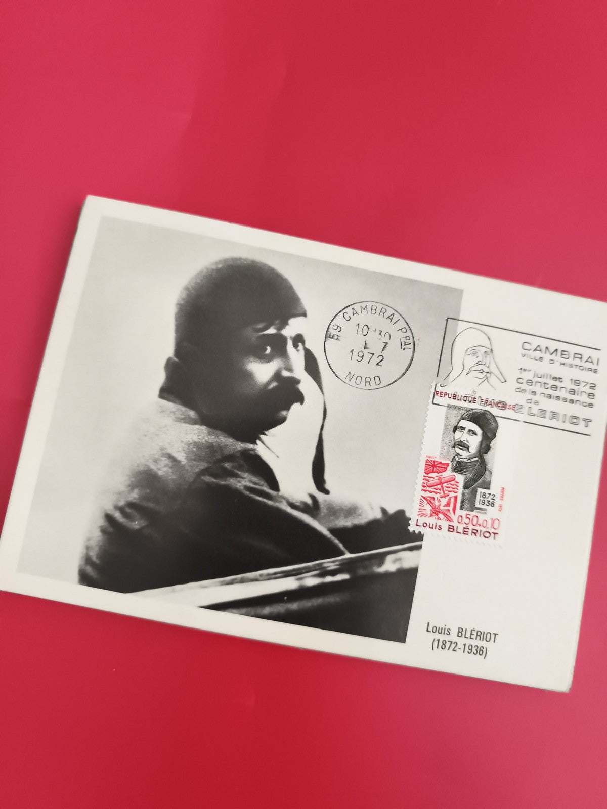 Carte commémorative Louis Blériot 1972 oblitérée Cambrai philatélie (Ref 1)