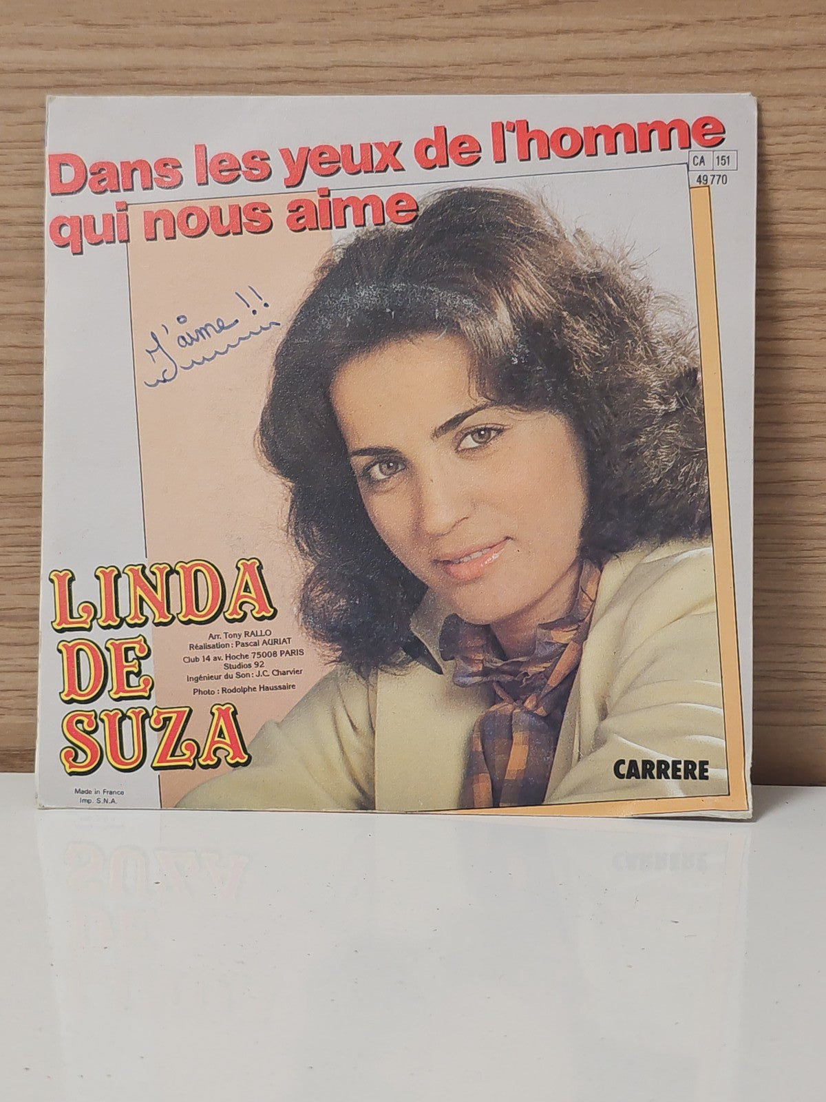 Vinyle 45 tours ancien Linda de Suza rétro collection chanson française vintage