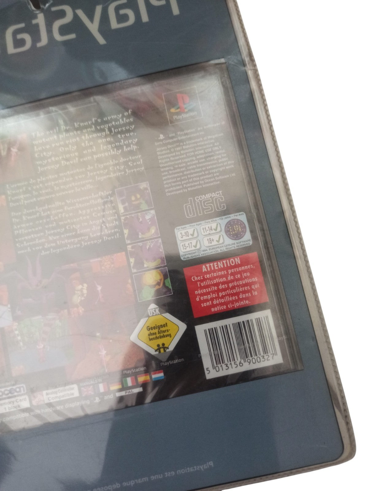 Jeu PlayStation 1 Jersey Devil PAL sous blister rigide officiel Sony Ocean