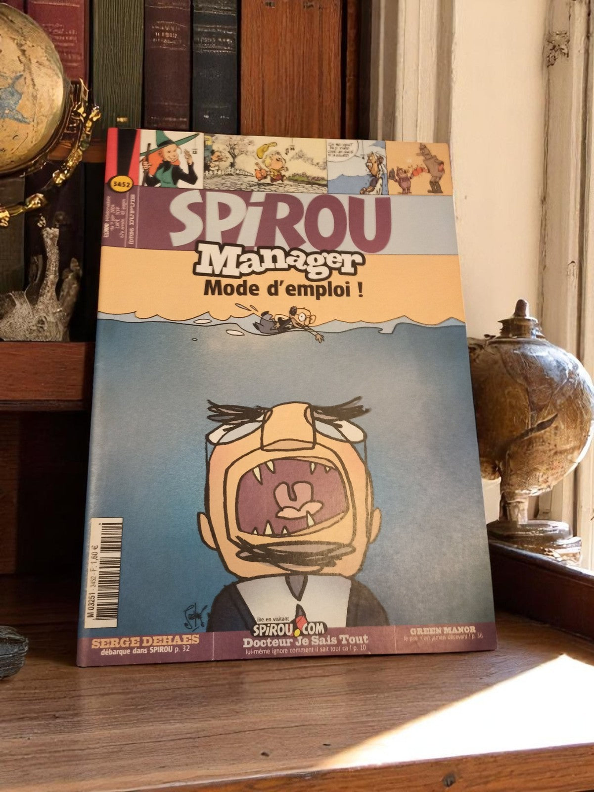 Magazine Spirou n°3452 Vintage Années 2000 Couverture BD Manager Rare