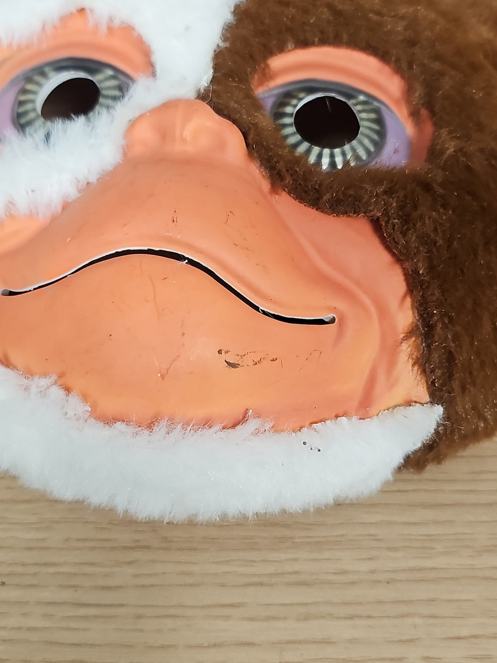 Masque vintage Gremlins Gizmo ancien, accessoire cinéma rétro peluche synthétiqu