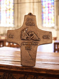 Croix religieuse bronze Christ Allemagne  - Pièce vintage authentique