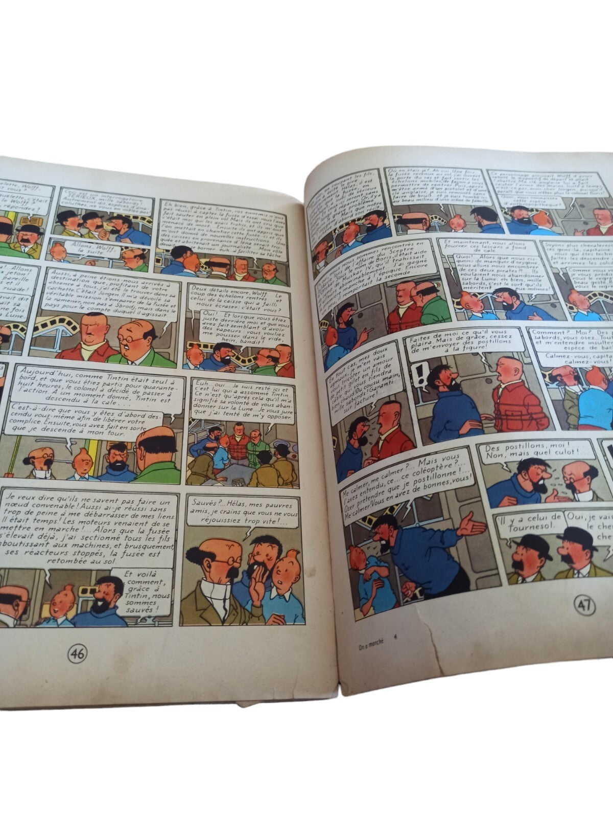 BD Tintin On a marché sur la Lune Casterman 1954 ancienne édition rare