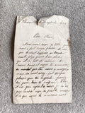 Lettre manuscrite ancienne 1914 WW1 Marseille première guerre papier encre