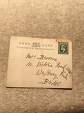 Carte postale Royaume-Uni timbre halfpenny vert George V Bristol philatélie (Ref