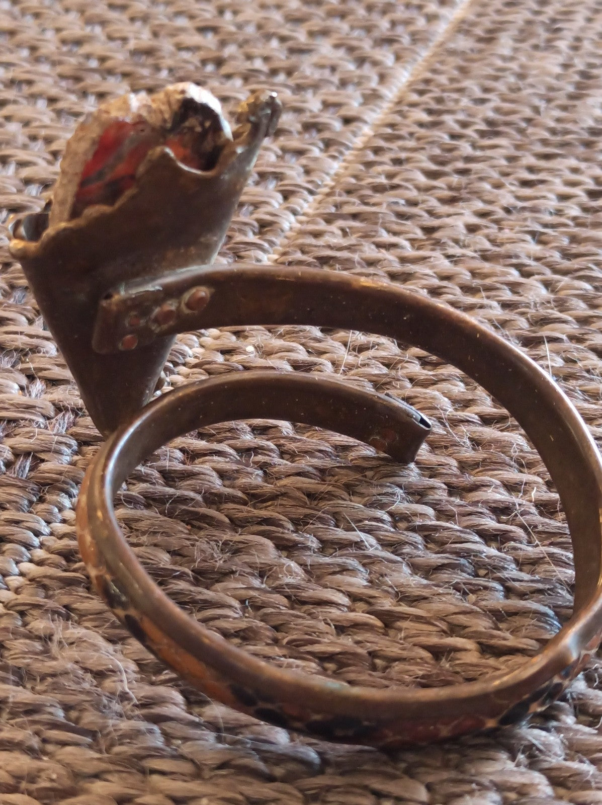Bracelet Touareg laiton artisanal pierre agate naturelle bijou ethnique