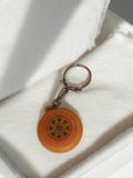 Porte-clés Bonbel ancien publicitaire vintage rond orange rétro rare