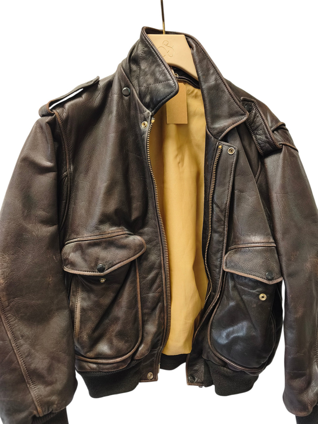 Blouson homme cuir ancien vintage taille L veste rétro pour collectionneur