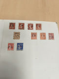 Timbres oblitérés France FM Semeuse rouges bleus lot philatélie