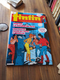 Magazine Tintin vintage années 70 – Affiche auto, rare BD hebdomadaire
