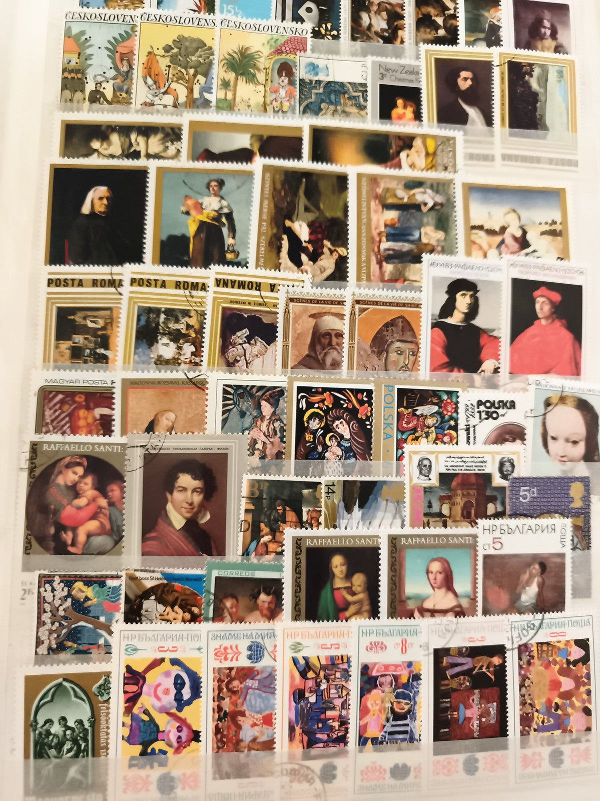 Timbres art peintres Europe thématique lot philatélie oblitérés neufs