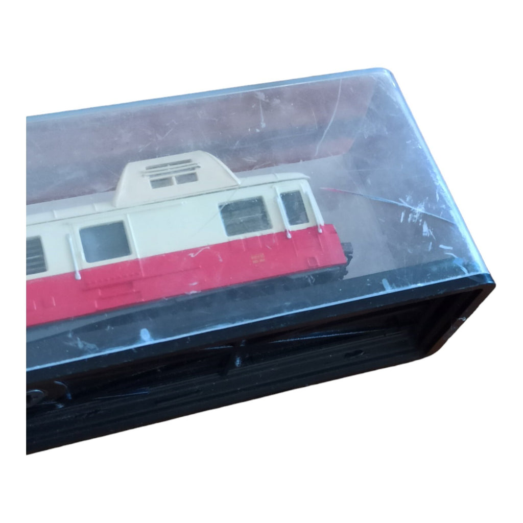 Maquette train SNCF X-3800 vintage, autorail miniature, sous vitrine