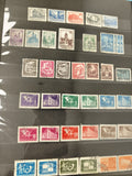Lot anciens timbres oblitérés Roumanie philatélie, motifs architecturaux et hist