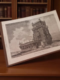 Gravure ancienne Lisbonne tour de Belém vintage déco rétro authentique