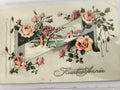 Carte postale ancienne Heureuse Année roses paysage hiver CPA vintage