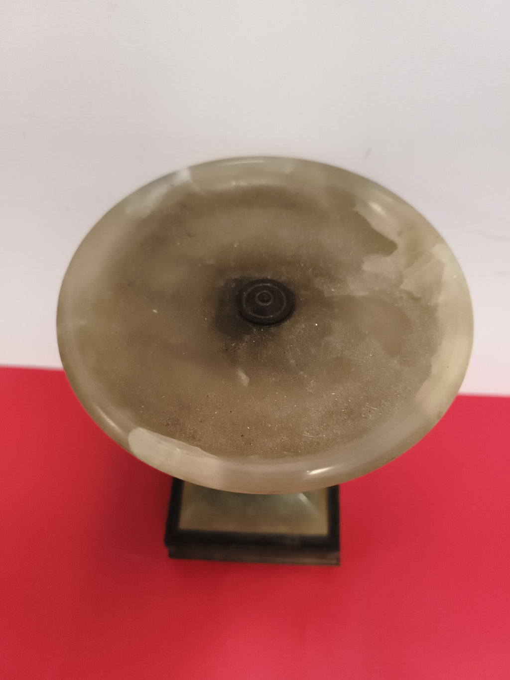 Bougeoir en onyx naturel XIXe déco, candélabre pierre verte, style ancien