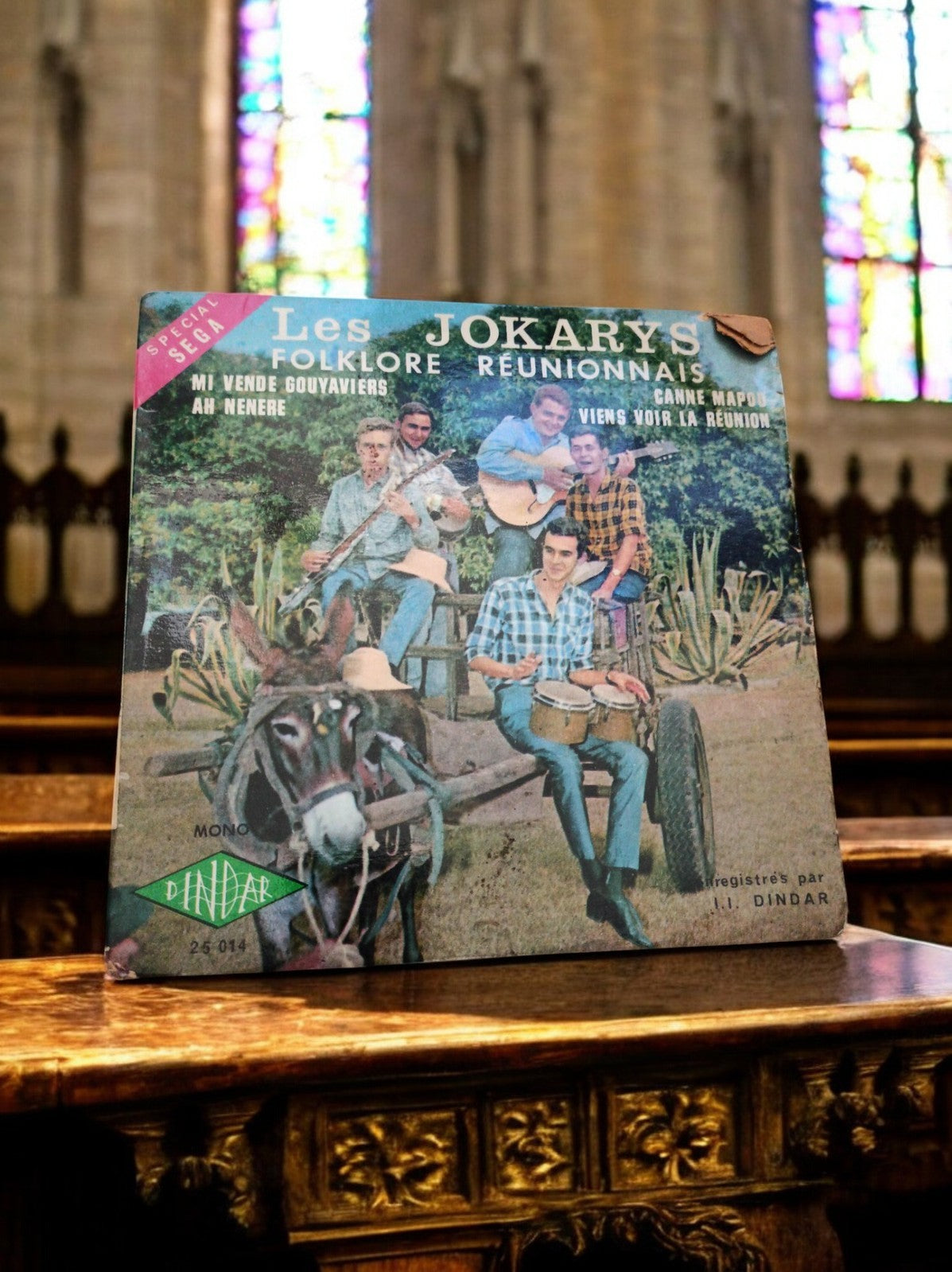 Vinyle 45T Les Jokarys Sega Réunionnais Dindar pochette vintage années 60