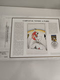 Feuillet CEF Carnaval Venise à Paris philatélie illustration cachet