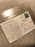 Carte postale Allemagne timbre vert 1937 cachet Waldstadt philatélie (Ref 27)