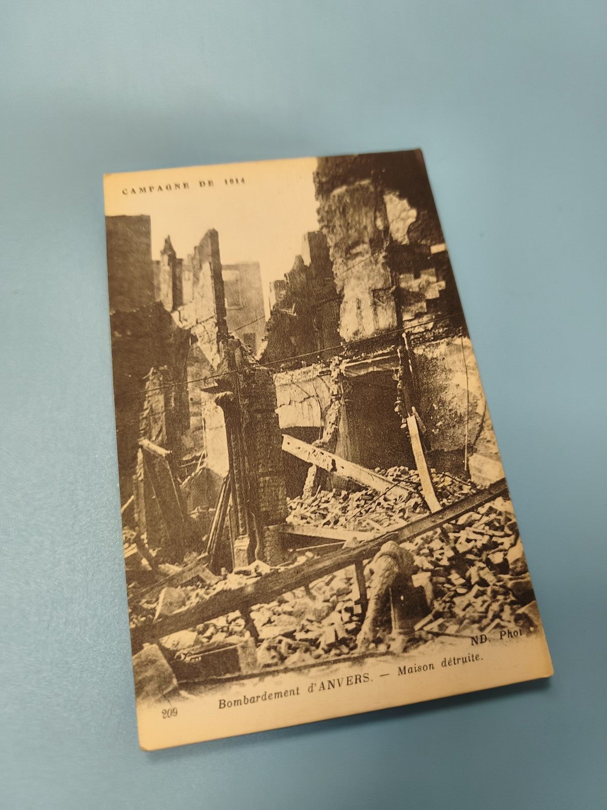 Ancienne carte postale bombardement d?Anvers 1914, ruines guerre WW1